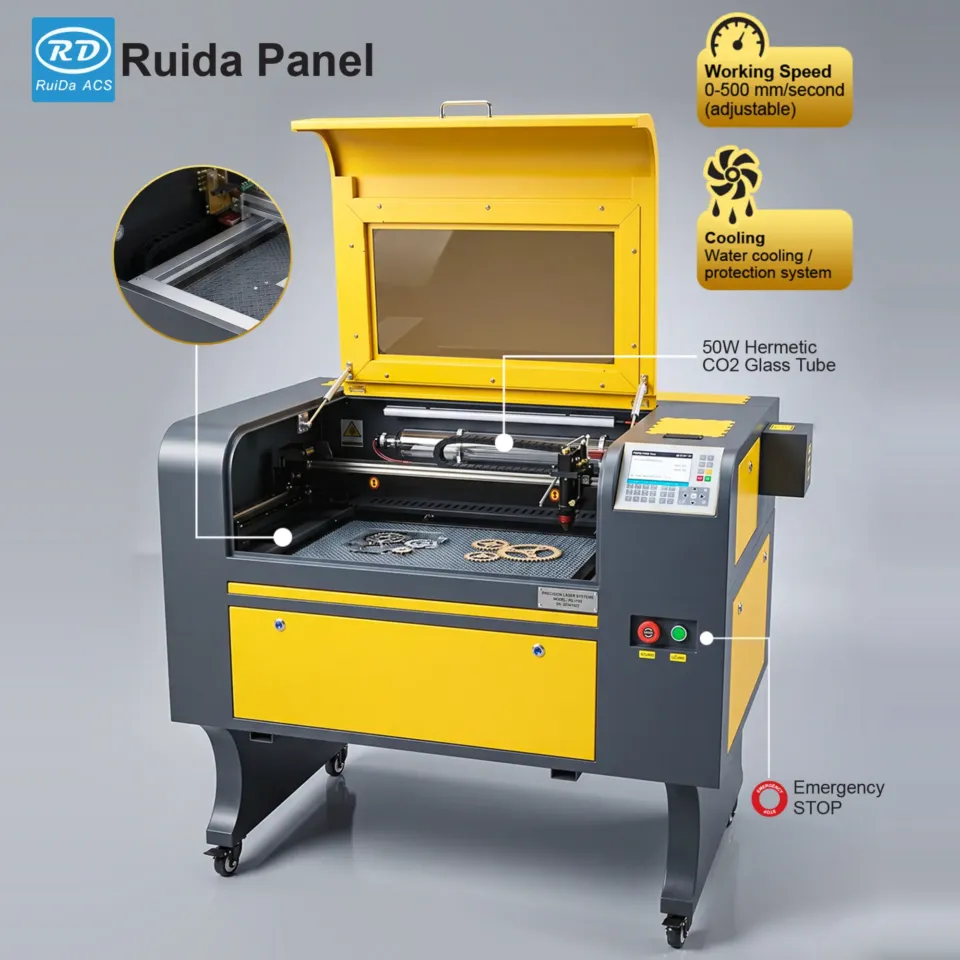 80W CO2 Laser Cutter & Engraver – 600 × 400 mm