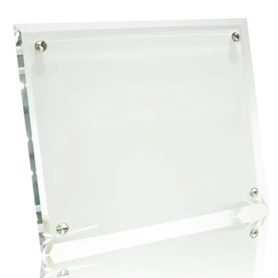 Bevelled Four-Stud Sublimation Glass Plaque – BL-13