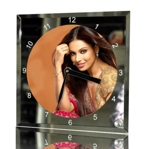 Square Sublimation Glass Clock with Round Photo Dial – BL-14