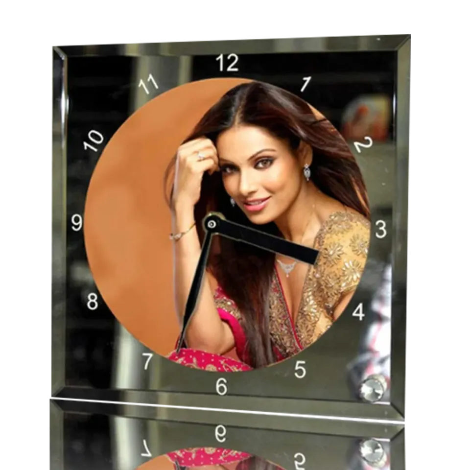 Square Sublimation Glass Clock with Round Photo Dial – BL-14