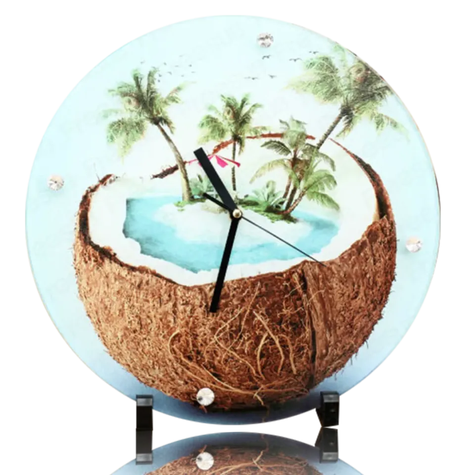 Round Sublimation Glass Clock with Crystal Studs – BL-15