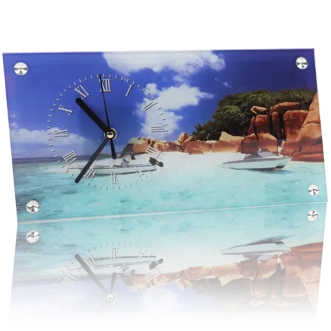 Landscape Sublimation Glass Photo Clock with Studs – BL-28