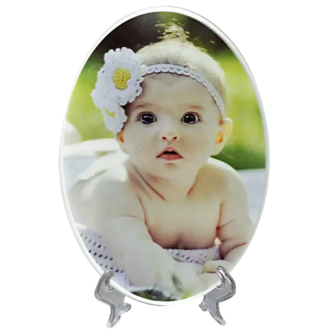Oval Portrait Sublimation Glass Photo Plaque – BL-40