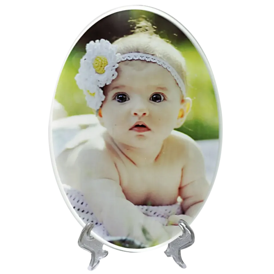 Oval Portrait Sublimation Glass Photo Plaque – BL-40
