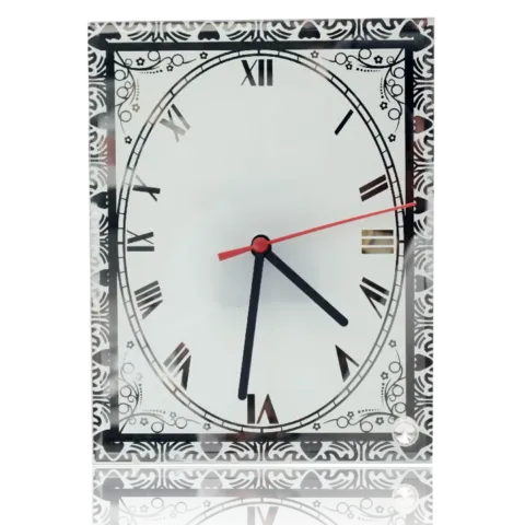 Rectangular Mirror-Border Sublimation Glass Clock – BL-42