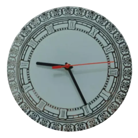 Round Mirror-Border Sublimation Glass Clock – BL-44