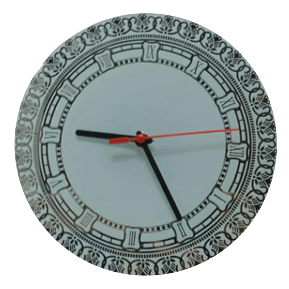 Round Mirror-Border Sublimation Glass Clock – BL-44