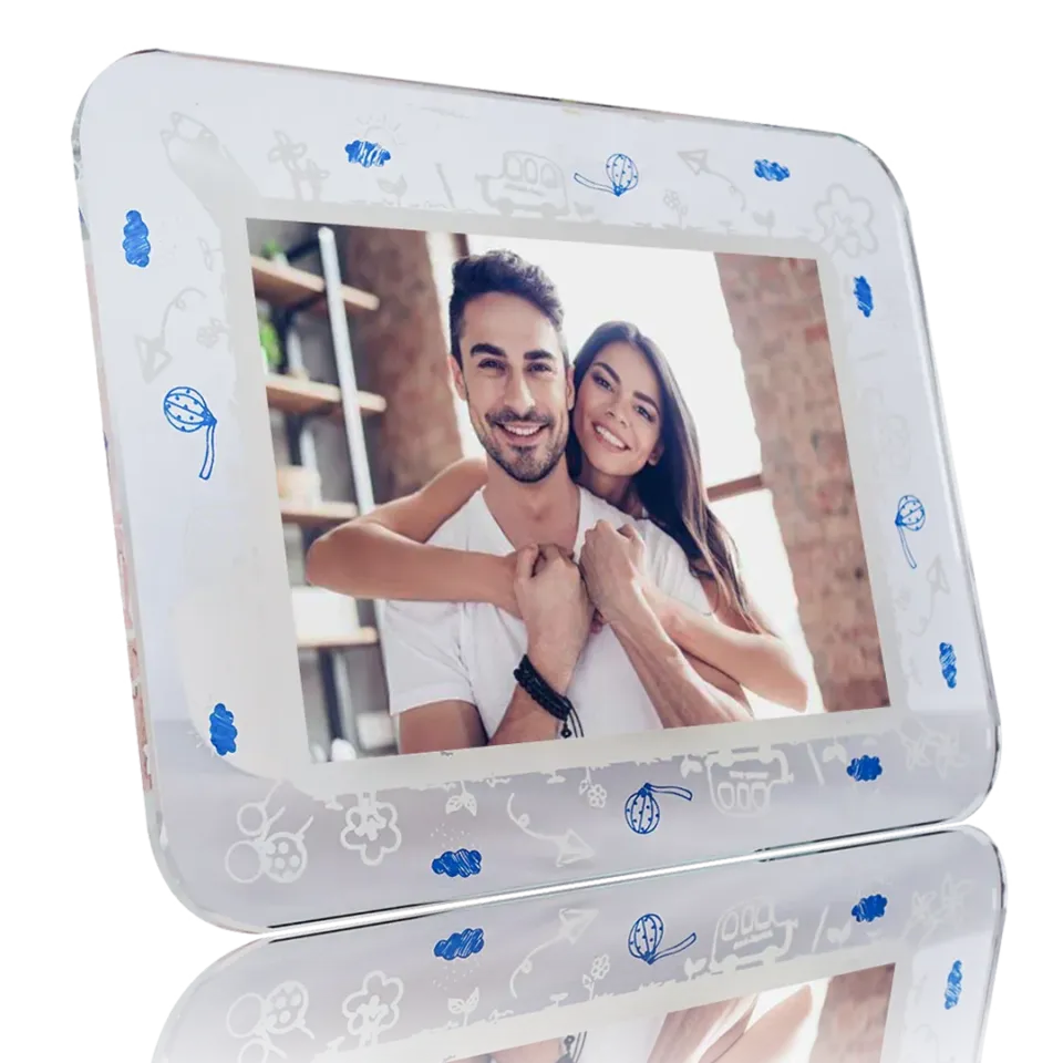 Doodle Border Sublimation Glass Photo Frame – BL-49B