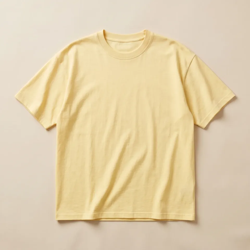 220 GSM Premium Cotton T-Shirt – Light Yellow