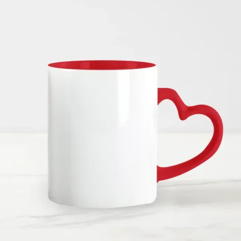 Inner Color Heart Handle Mug
