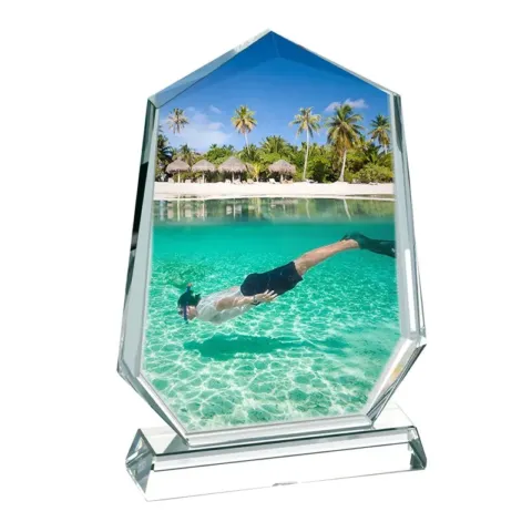Peaked Faceted Sublimation Photo Crystal with Base – BXP-01