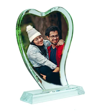 Tall Heart Sublimation Photo Crystal with Base – BXP-24