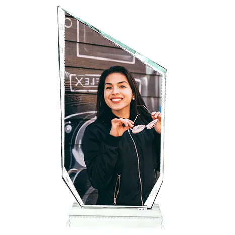 Angled-Top Sublimation Photo Crystal with Base – BXP-25