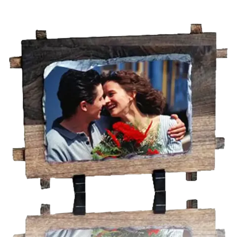 Photo Rock in Weathered Wooden Frame – SH-38