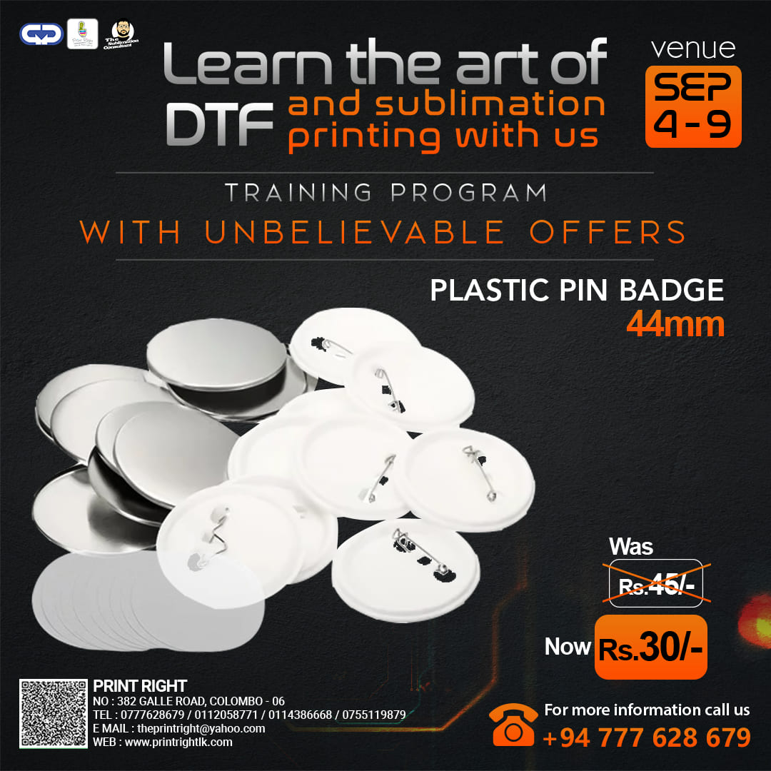 44mm plastic Pin Badge
