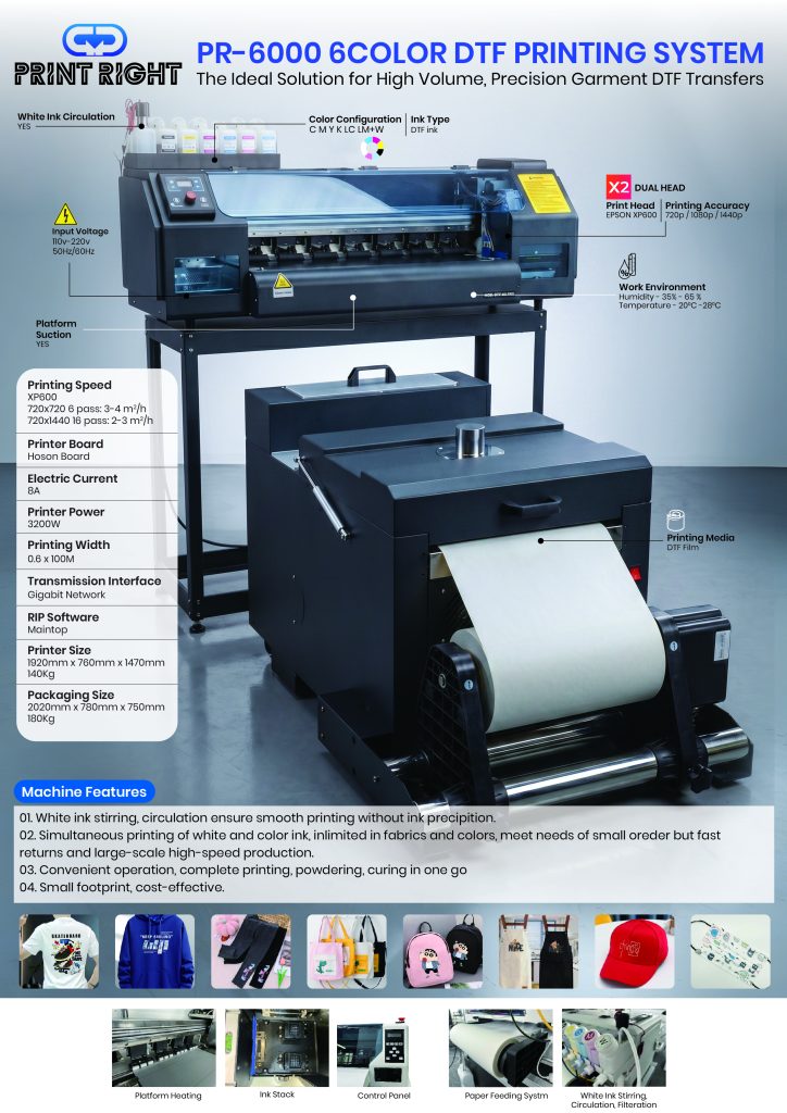 60CM DTF PRINTER – (Direct to Film) Epson XP 600 Dual Head Printer with ...
